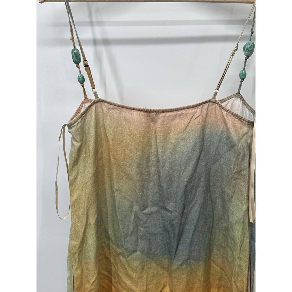 Staud Multicolored Laura Linen Dress Size M with Hole and Fabric Pull - Picture 8 of 12